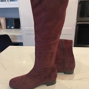 Ron White Bordeaux Stretch Eco Suede Boot Euro 38/US 7.5/8 NEW!